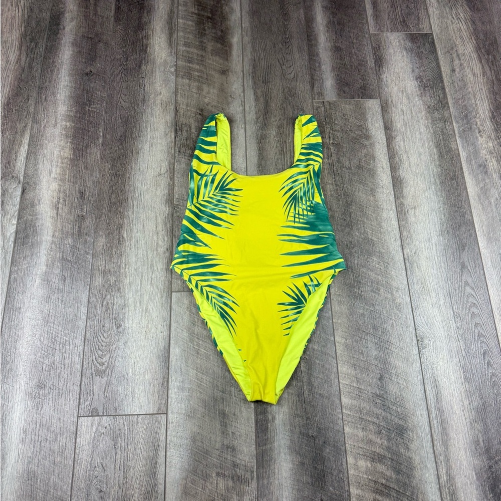 Aerie Yellow Tropical One‎ Piece Swimsuit